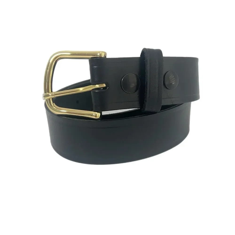 NEW Gould & Goodrich Mens Size 32 Black Leather Belt Brass Buckle USA